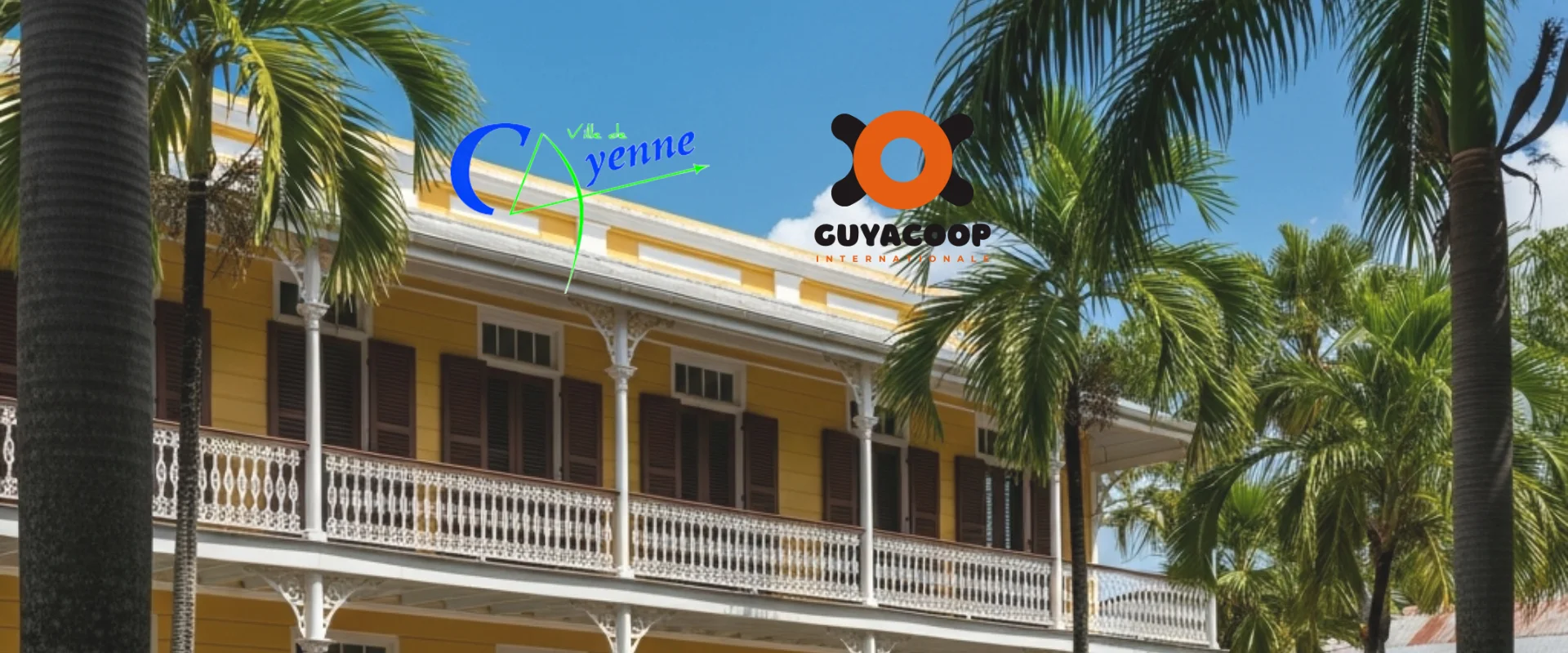 logo de la ville de Cayenne en Guyane et de Guyacoop - la ville de Cayenne rejoint le réseau Guyacoop
